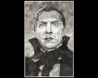 Dracula Horror Movie Poster Wall Art Print Signed by Artist Chris Oz Fulton