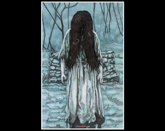 The Ring Samara Horror Movie Poster Wall Art Print Signed by Artist Chris Oz Fulton