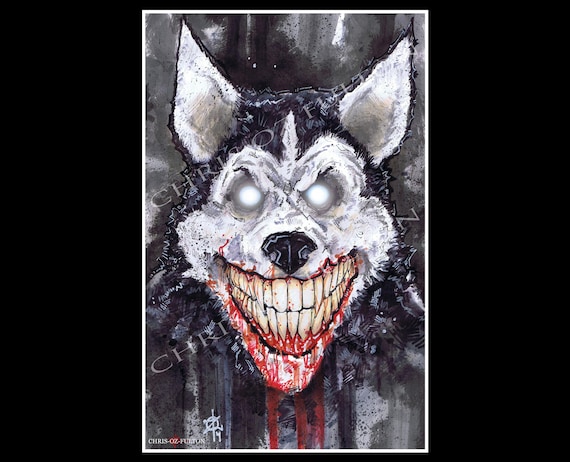 Smile Dog Creepypasta Poster Art Print by Artist Chris Oz Fulton - Etsy  Ireland