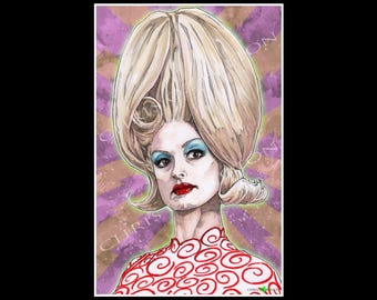 Mars Attacks Female Tim Burton Movie Poster Print Signed By Artist Chris Oz Fulton