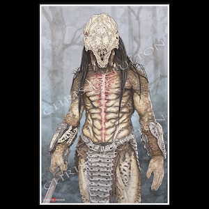 Predator Prey Feral Hunter Yautja Poster Print Artist Chris Oz Fulton