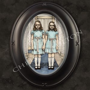 The Shining Twins Sisters Stephen King Horrorfilm Kunstdruck von Chris Oz Fulton signiert