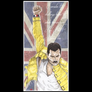 Freddie Mercury Queen Band Music Art Poster Print Signed By Artist Chris Oz Fulton
