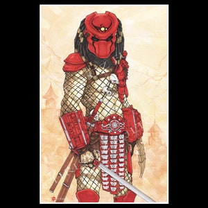 Predator Yautja Big Red Poster Print Artist Chris Oz Fulton