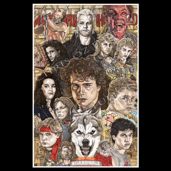 Skräckfilmsaffisch för The Lost Boys av Chris Oz Fulton