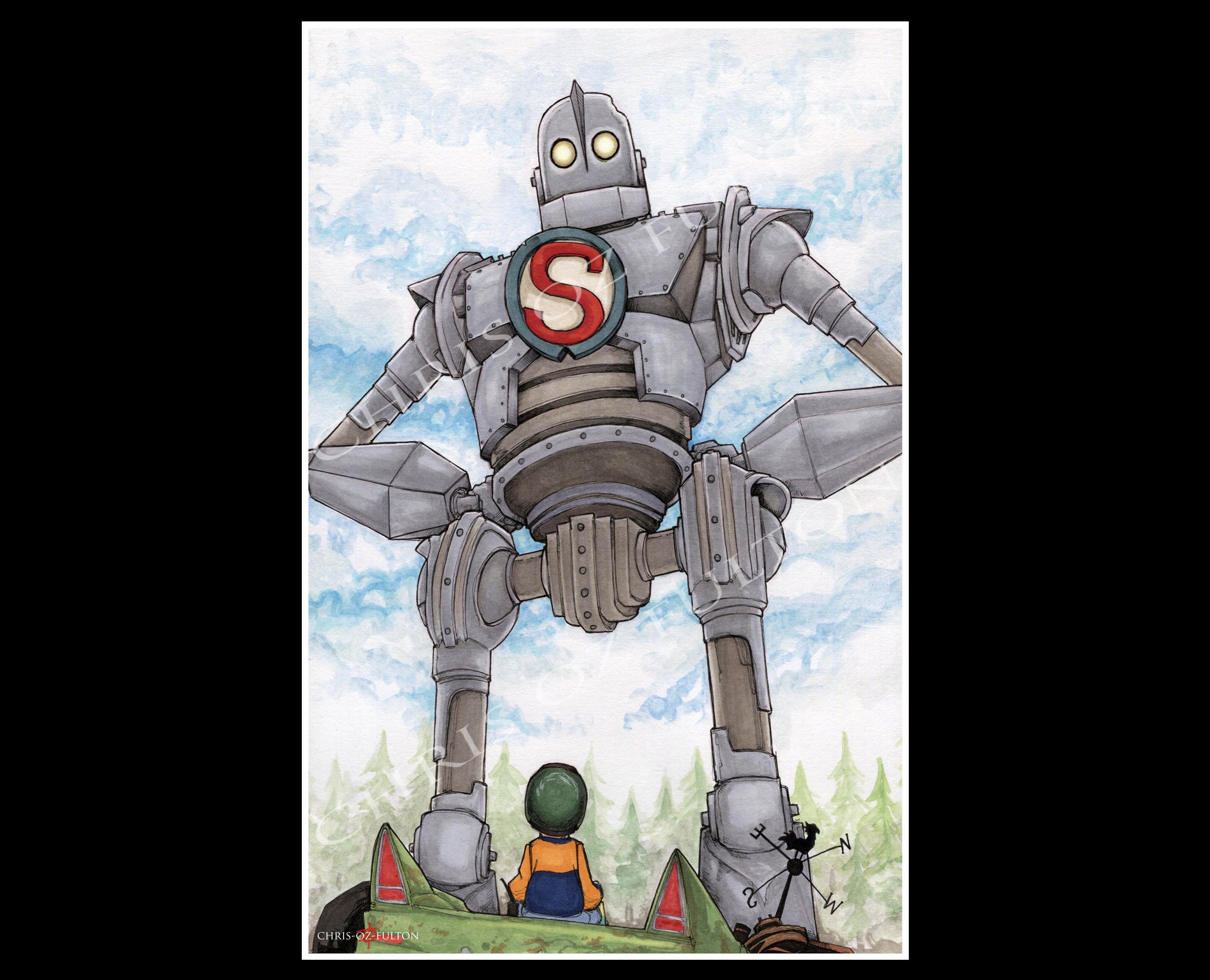 The Iron Giant Poster Print by Artist Chris Oz Fulton - Etsy