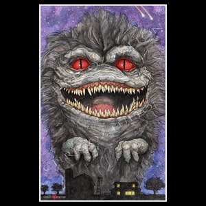 Critters 1986 Crite Horror Movie Poster Art Print by Chris Oz Fulton Signed