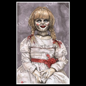 Annabelle Doll 11x17 Horror Film Poster Wand Kunst Druck Signiert von Künstler Chris Oz Fulton