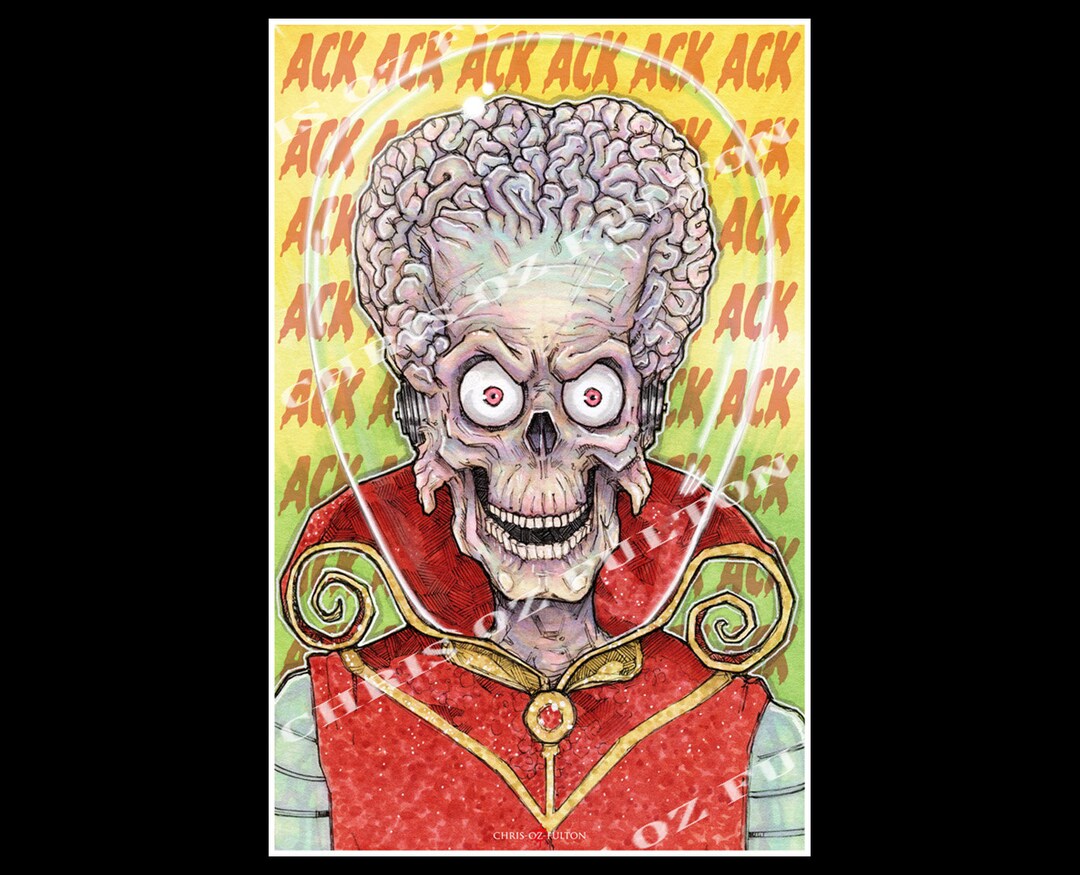 マーズアタック　アート　ホラー　海外アーティスト　ホラー映画　ポスター　SF マーズアタック アート ホラー 海外アーティスト ホラー映画