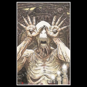 Póster de la película de terror El laberinto del fauno: El hombre pálido, firmado por Chris Oz Fulton