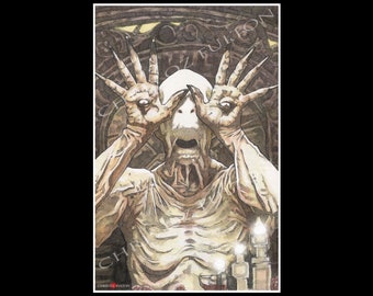 Pan's Labyrinth Pale Man Horror Movie Poster Art Print Signed By Chris Oz Fulton