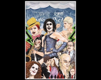Póster de Tim Curry de la película Rocky Horror Picture Show, impresión artística de Chris Oz Fulton