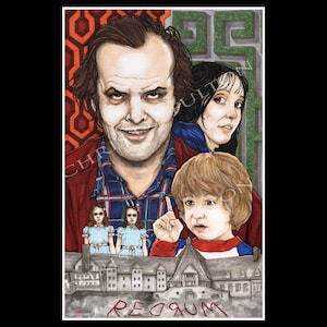 The Shining Jack Nicholson Stanley Kubrick Stephen King Movie Poster Art Print By Chris Oz Fulton
