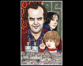 The Shining Jack Nicholson Stanley Kubrick Stephen King Movie Poster Art Print By Chris Oz Fulton