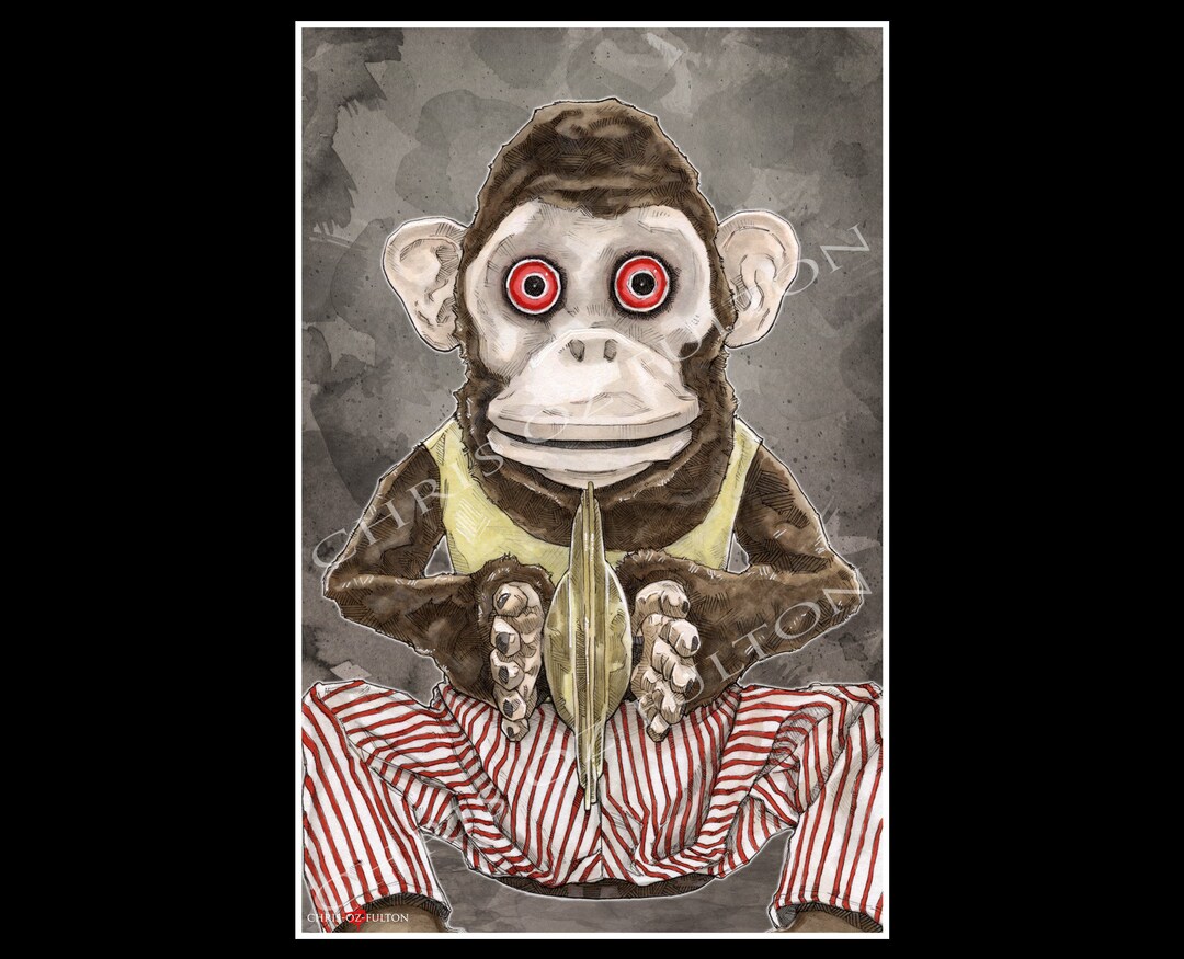Musical Jolly Chimp Poster Art Print by Artist Chris Oz Fulton - Etsy