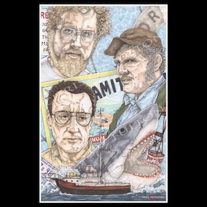 Jaws Movie Collage Poster Print Artist Chris Oz Fulton