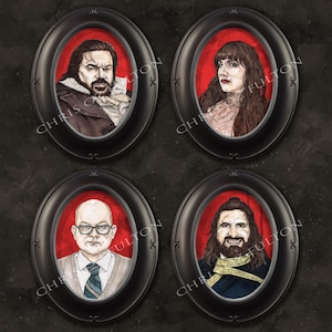 What We Do In The Shadows Nadja Laszlo Nandor Colin Framed Art Print Set By Chris Oz Fulton Signed