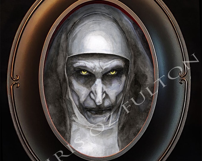 Valak The Nun Horror Movie Framed Art Print By Chris Oz Fulton Signed
