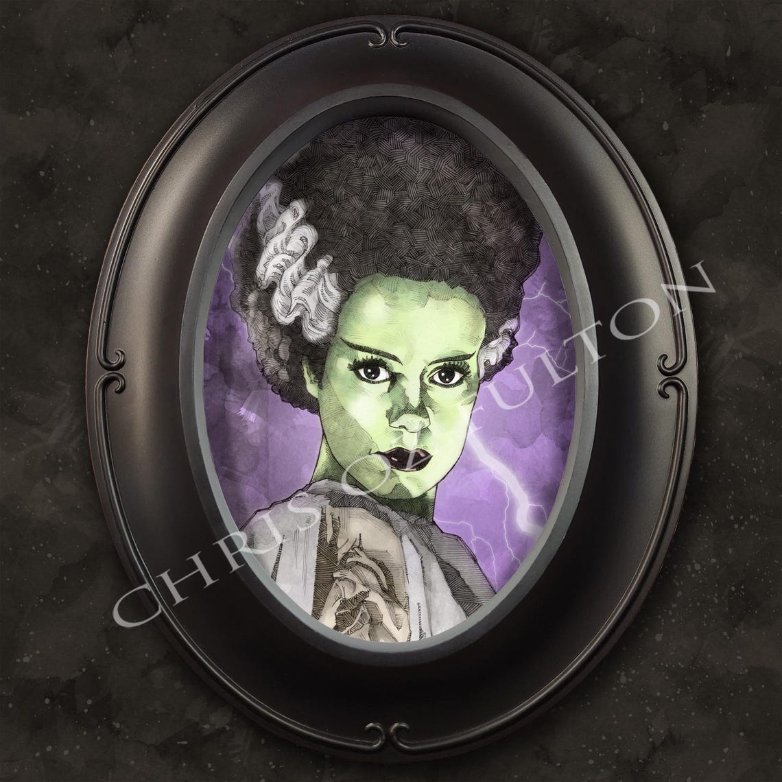 Bride of Frankenstein Horror Movie Framed Art Print by Chris Oz Fulton ...