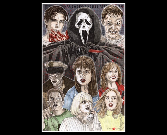 Ghost Face Scream Scary Movie Poster Print by Chris Oz Fulton