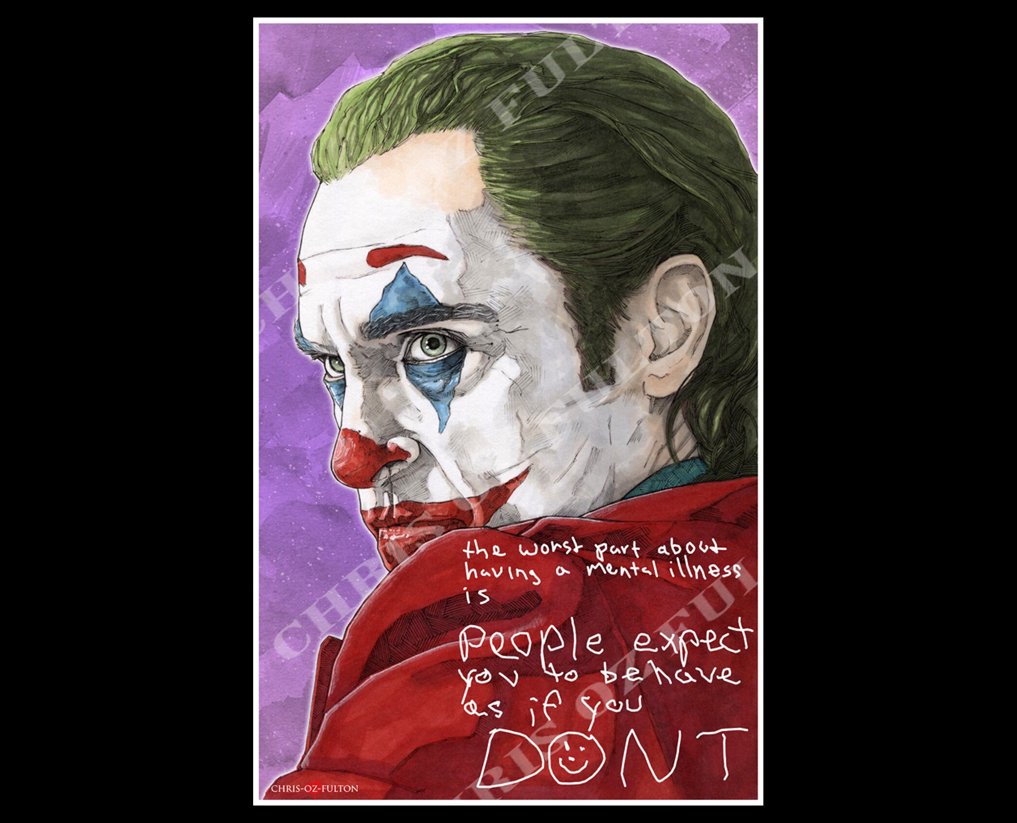 The Joker Joaquin Phoenix Movie Poster Art Print by Chris Oz Etsy UK