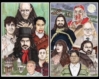What We Do In The Shadows Vampir Horrorfilm TV Poster Kunstdruck 2er Set Von Chris Oz Fulton