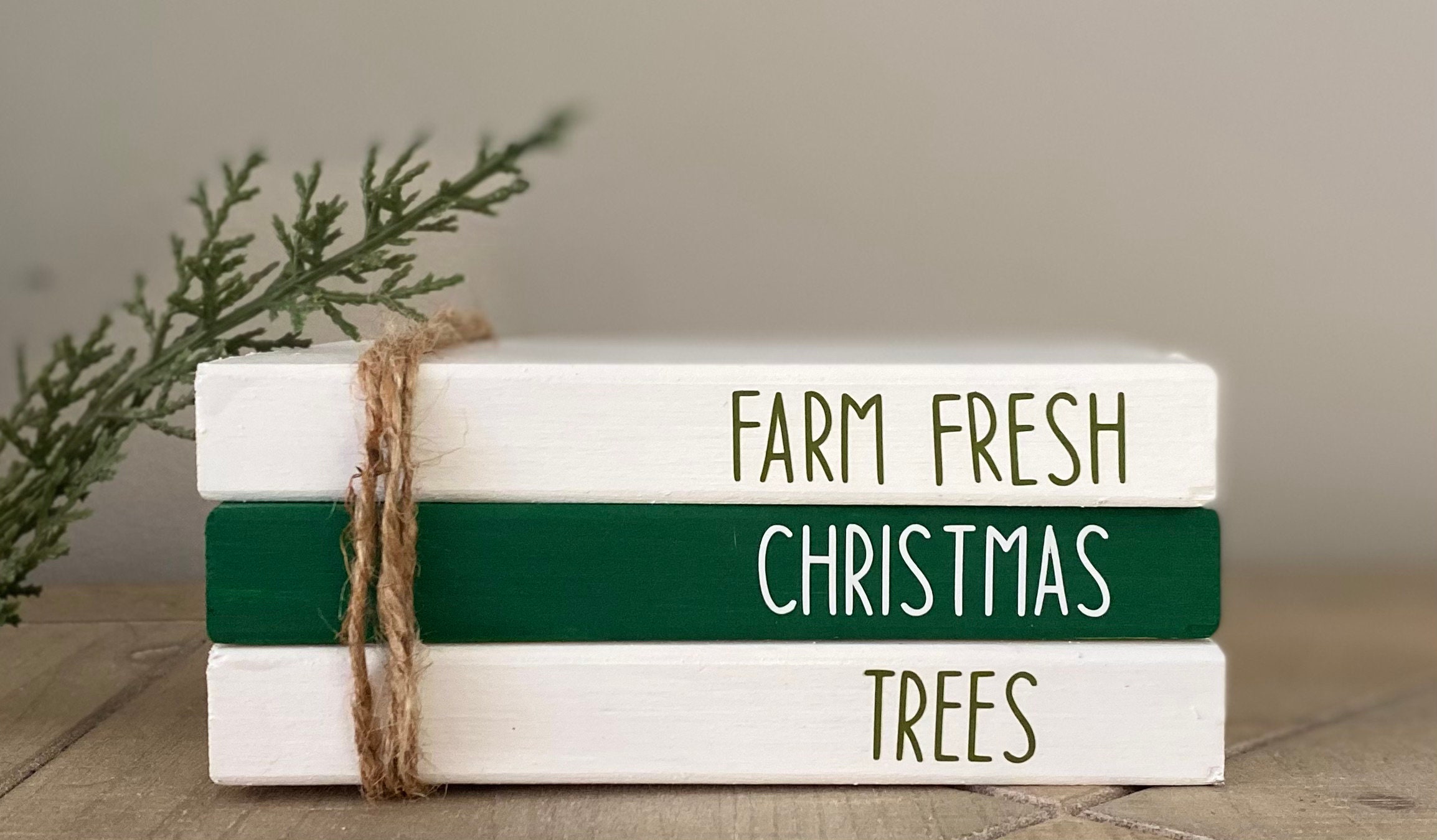 Mini Wood Book Stack, Christmas Tiered Tray Decor - Etsy