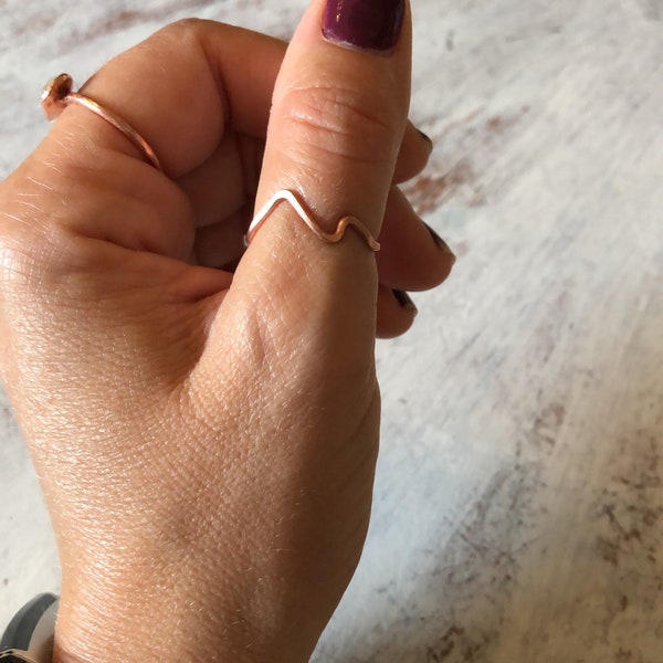 mountain ring// copper thumb ring