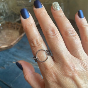 Leather band circle ring