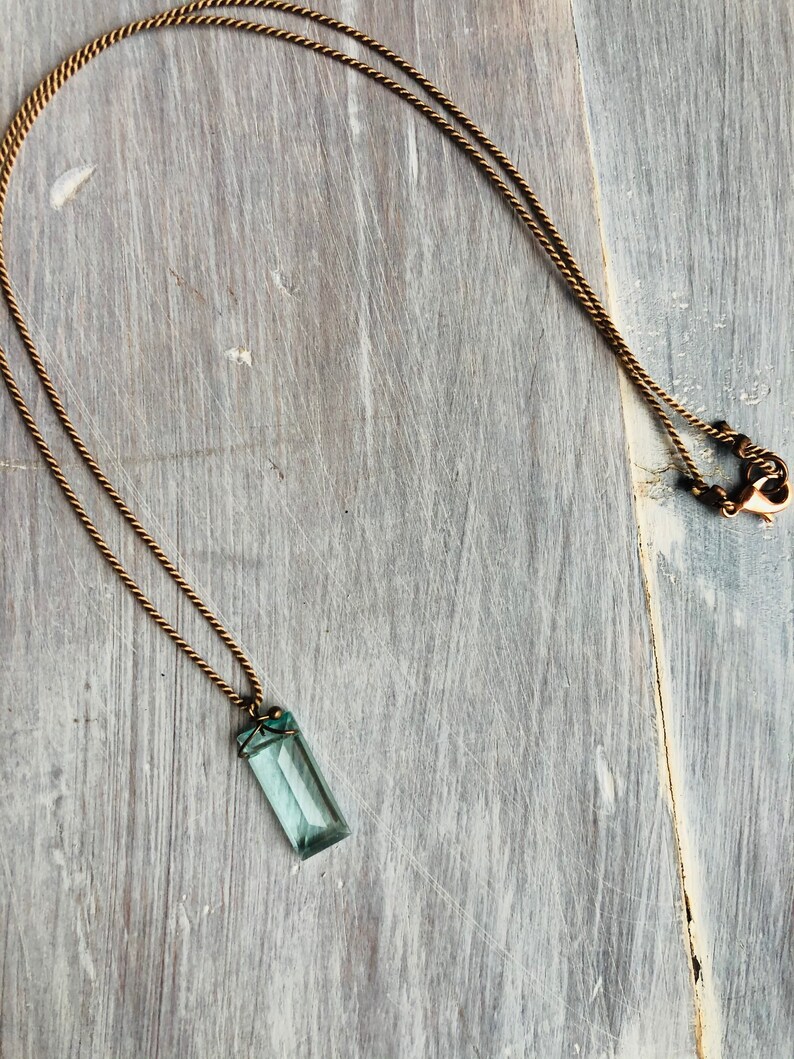Aqua hydro quartz crystal silk thread necklace