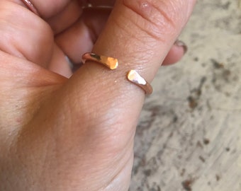 Thick copper ring band// thumb ring