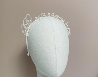 Kristall und Perle Hochzeit Tiara, Kristall Braut Stirnband, Süßwasser Perle Tiara, Perlen Hochzeit Kopfschmuck, Perle Hochzeit Haarband