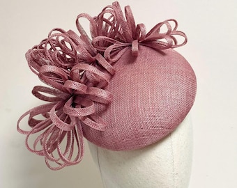 Pink Kentucky Derby Hat, Wedding Fascinator, Mother of the Bride Hat, Pink Hat Ascot, Pink Fascinator Hat, Large Pink Hat