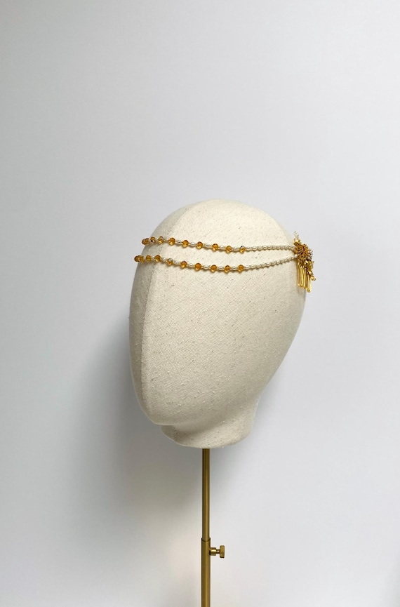 Pearl Bridal Headband, Freshwater Pearl and Crystal  display picture 1