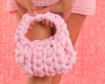 The Mel Mini Chunky Knit Crochet Handmade Bag (Multiple colors)