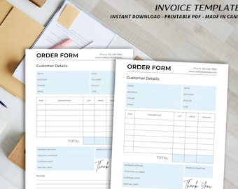 Sky blue and White Minimalist Invoice .pdf for Small Businesses