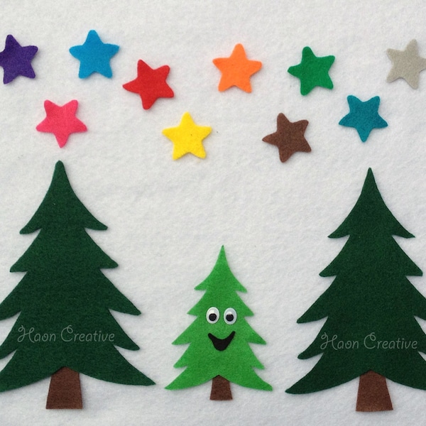 Christmas Songs Felt Story / Flannel Board Set - I'm a Little Pine Tree and 10 Little Stars