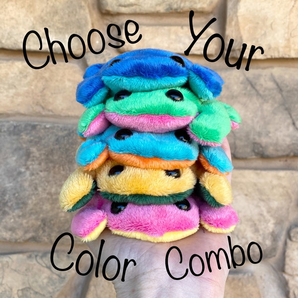 Choose Your Color Combo Frog Plush// Pocket Frog Plushie// Bean Bag Frog// Toad Plushie