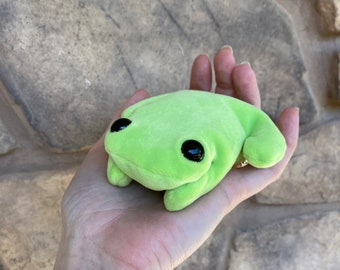 Stretchabie Frog Plush// Stretchy Pocket Frog Plushie// Bean Bag Frog// Toad Plushie