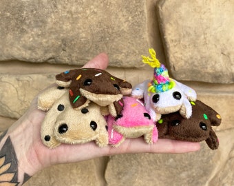 Mini Frog Plush Dessert Series// Pocket Frog Plushie// Bean Bag Frog// Toad Plushie