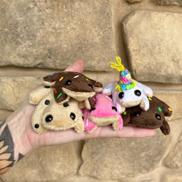 Mini Frog Plush Dessert Series// Pocket Frog Plushie// Bean Bag Frog// Toad Plushie