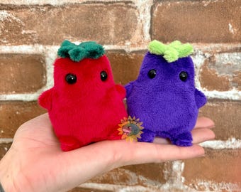 Tomato Plushie// Eggplant Plushie
