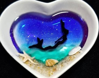 Mermaid heart shaped trinket dish