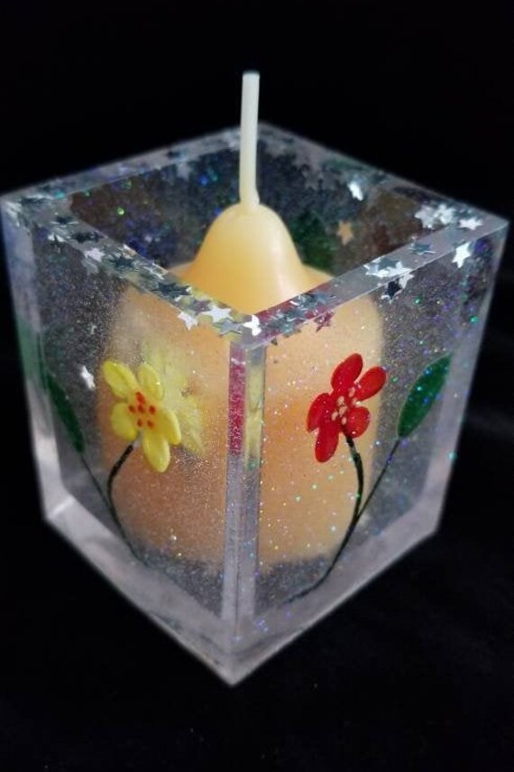 Beautiful handmade resin votive candle holder Etsy