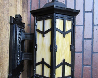 Large Vintage Antique Porch Light 1920's Gothic Arts