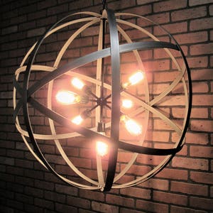 30" Rustic Chandelier Industrial Lighting Orb Sputnik Chandelier Farmhouse Light Dining Room Light Chandelier Pendant Light