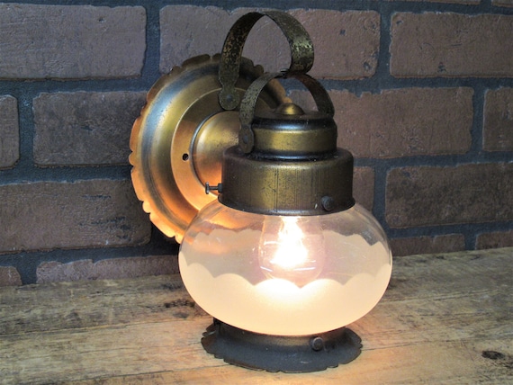 1940s Vintage Antique Copper Porch Light Sconce Bungalow Cottage