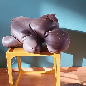 XXL therapy toy hippo leather Renate Müller / deru / Dimitri Omersa Era 70s