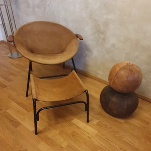 Orig. Balloon chair + stool Hans Olsen Denmark Lea Design suede