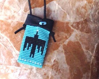 Handmade Seed Bead Raven Bag – One-of-a-Kind, Jewelry or Keepsake